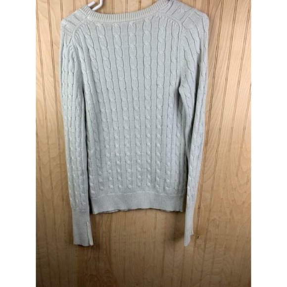 Gap Size Medium Womens Sweater Light Gray Long Sleeve Round Neck Rib Cuf… - Picture 3 of 3